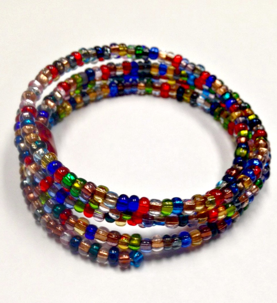 neem medicijnen Krachtig Array Multi-Color Beaded Memory Wire Bracelet